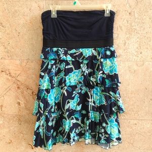 Strapless floral dress